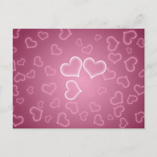 Cute Pink Hearts Background Postcard