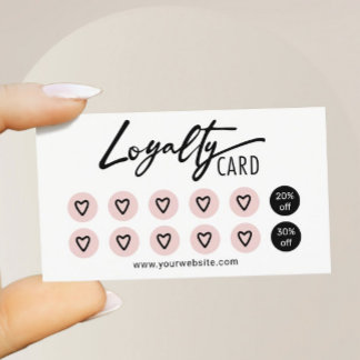Cute Pink Hearts Beauty Salon Spa Loyalty