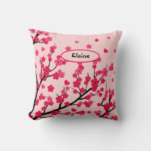 cute pink hearts cherry blossom  cushion