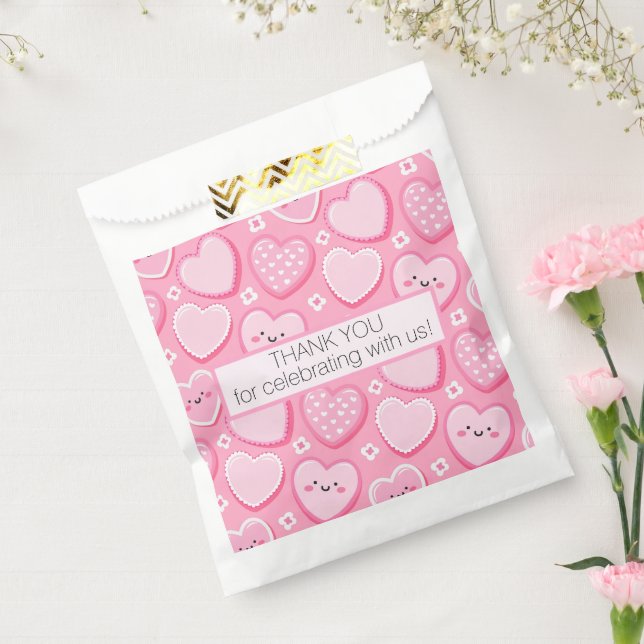Cute Pink Hearts Girl Birthday Party Favour Bag (Sealed)