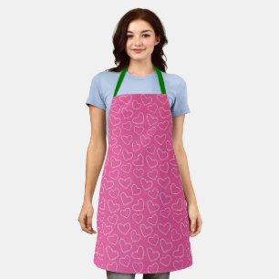 Cute Pink Hearts Mother's Day Apron - Chef!