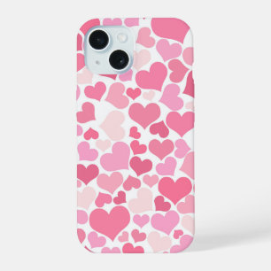 Cute Pink Hearts Pattern  iPhone 15 Case