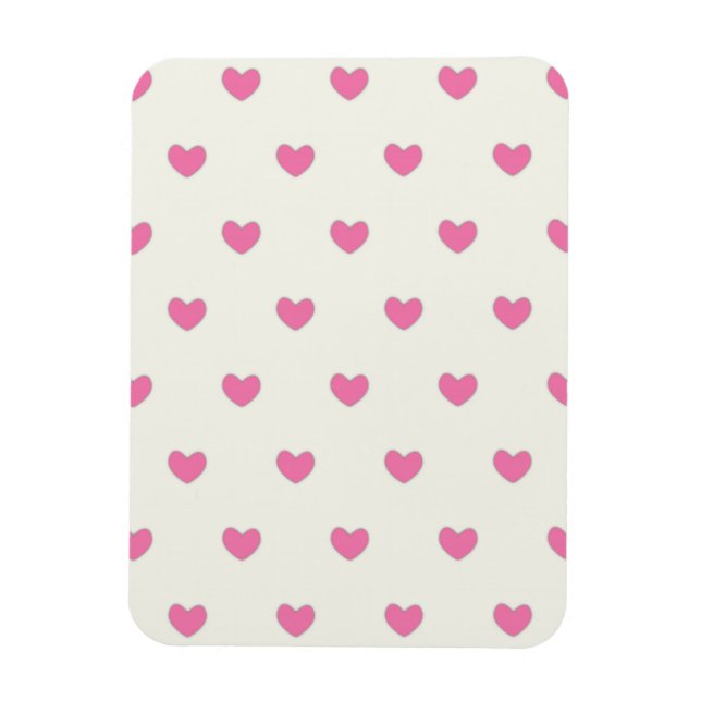 Cute Pink Hearts Pattern Magnet (Vertical)