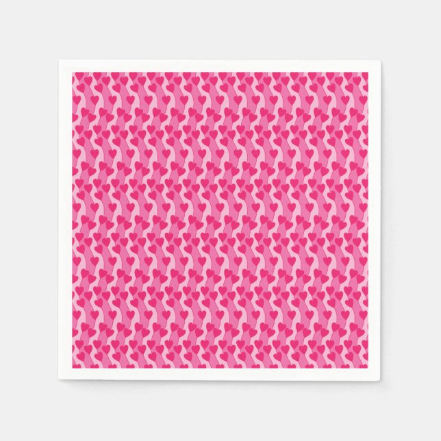 Cute Pink Hearts Pattern Napkin (Front)