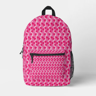 Cute Pink Hearts Pattern Printed Backpack