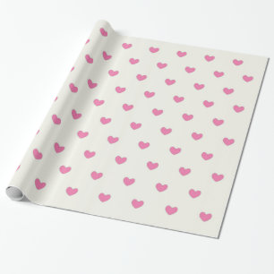 Cute Pink Hearts Pattern Wrapping Paper