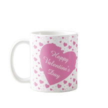 Cute pink hearts romantic pattern
