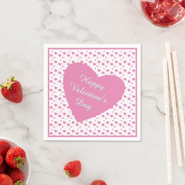 Cute pink hearts romantic pattern  napkin (Insitu)