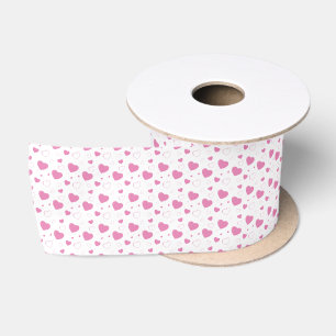Cute pink hearts romantic pattern satin ribbon