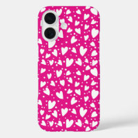 Cute pink hearts seamless pattern