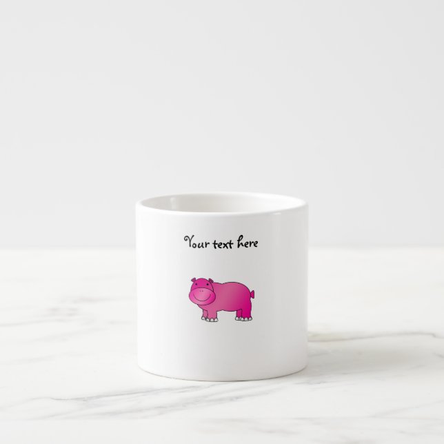 Cute pink hippo espresso cup (Front)