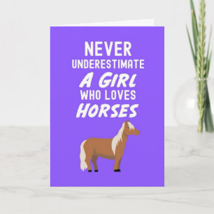 Cute Pink Horse Cards For Baby Girls Kids Lover