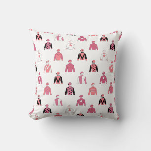 Cute Pink Horse Jockey Silks Equestrian Cushion