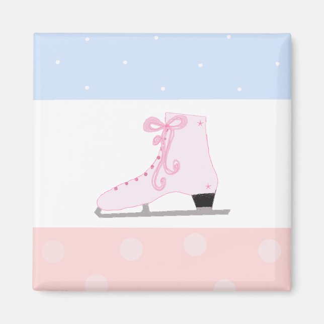 Cute Pink Ice Skate Magnet (Front)