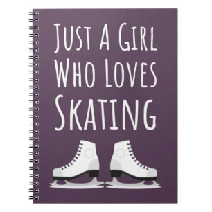 Cute Pink Ice Skating Gifts Skater Cool Girls Kids Notebook