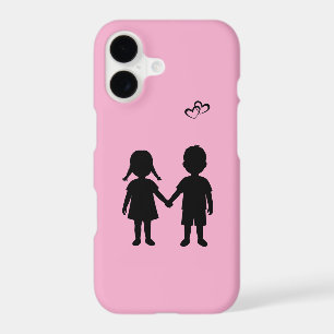 Cute Pink iPhone 17 Case with Adorable Girl and Bo