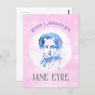 Cute Pink Jane Eyre Portrait Reader I Married Him Postcard