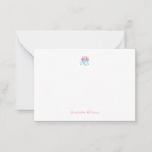 Cute Pink Jellyfish Custom Kids Name