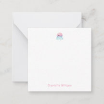 Cute Pink Jellyfish Custom Kids Name
