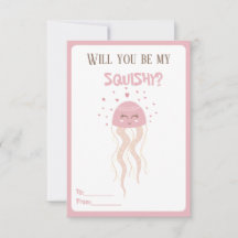 Cute Pink Jellyfish Hearts Valentine's Classroom