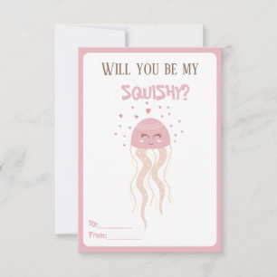 Cute Pink Jellyfish Hearts Valentine's Classroom