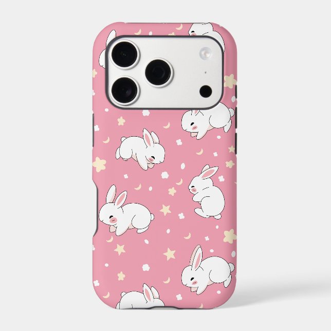 Cute Pink Kawaii Bunny Doodle (Back)