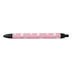 Cute Pink Kawaii Bunny Doodle Black Ink Pen