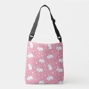 Cute Pink Kawaii Bunny Doodle Crossbody Bag