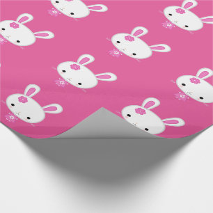 Cute Pink Kawaii Bunny Wrapping Paper