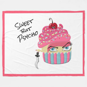 Cute Pink Kawaii Killer Cupcake Halloween Decor Fleece Blanket