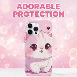 Cute Pink Kawaii Kitten Big Eyes