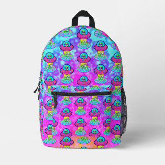 Cute Pink kawaii Ufo Printed Backpack