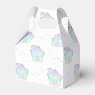 Cute Pink Kids Christmas Gingerbread House Holiday Favour Box