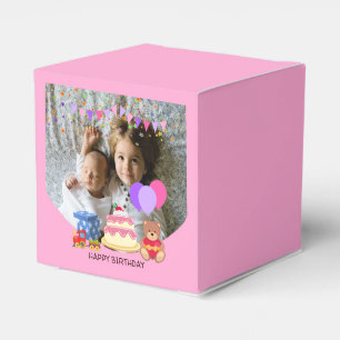 Cute Pink Kids Toys Birthday Celebration Photo Favour Box