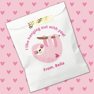 Cute Pink Kids Valentine School Classroom Favour Bag