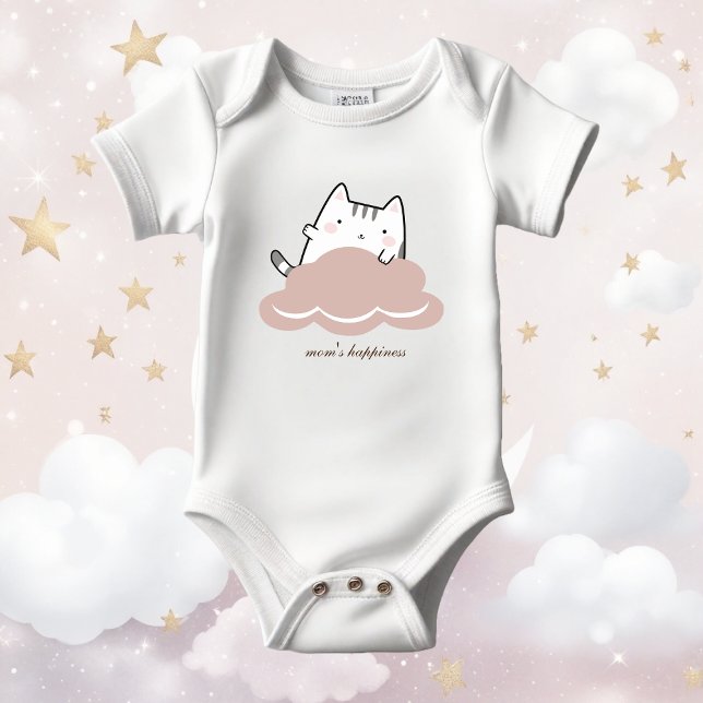 Cute Pink Kitten Pattern Baby Bodysuit (Creator Uploaded)