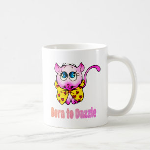 Cute Pink Kitty - Born to Dazzle Art Coffee Mug