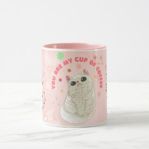 Cute Pink Kitty Mug Girly Cat Lover Coffee Cup
