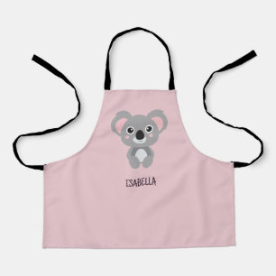 Cute Pink Koala Girls Personalized Apron