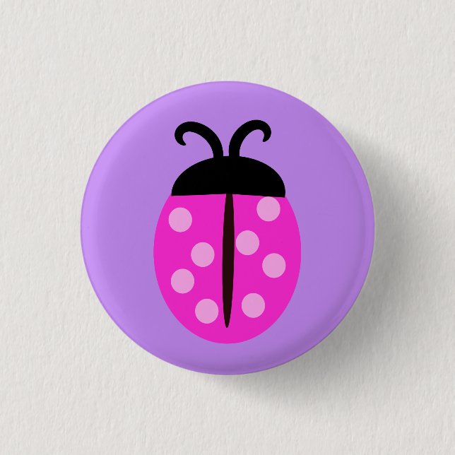 Cute Pink Ladybug  3 Cm Round Badge (Front)