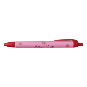 Cute pink Ladybug Black Ink Pen