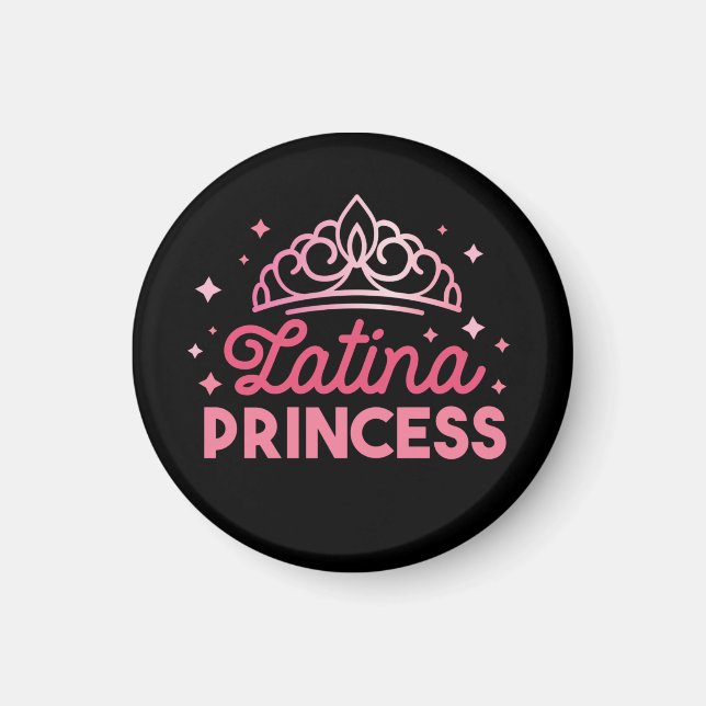 Cute Pink Latina Princess Crown Magnet (Front)