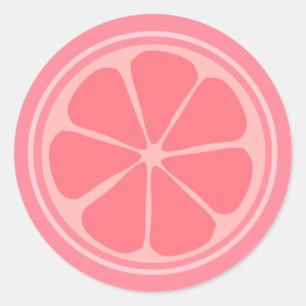 Cute Pink Lemon Classic Round Sticker