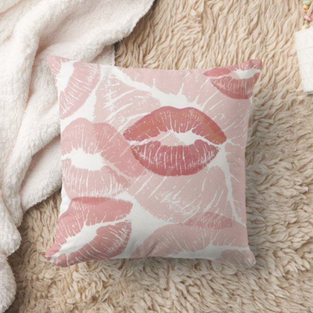 Cute Pink Lip Imprint Kiss  Cushion (Creator Uploaded)
