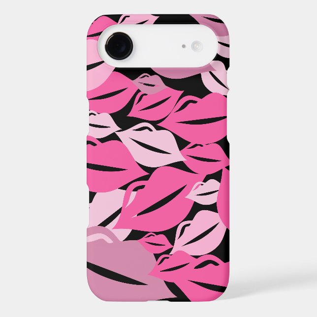 Cute Pink Lips Kisses Modern Pattern Phone Case (Back)