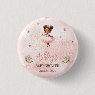 Cute Pink Little Ballerina Tutu Girl Baby Shower 3 Cm Round Badge