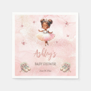 Cute Pink Little Ballerina Tutu Girl Baby Shower Napkin