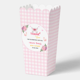 Cute Pink Little Butterfly Baby Shower Thank You  Favour Box