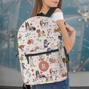 Cute Pink Little Puppy Dog Pet Pattern Printed Backpack