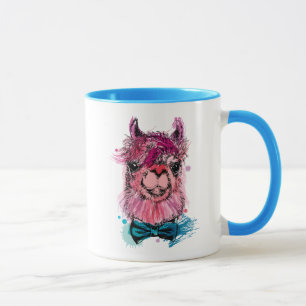 Cute Pink Llama Mug